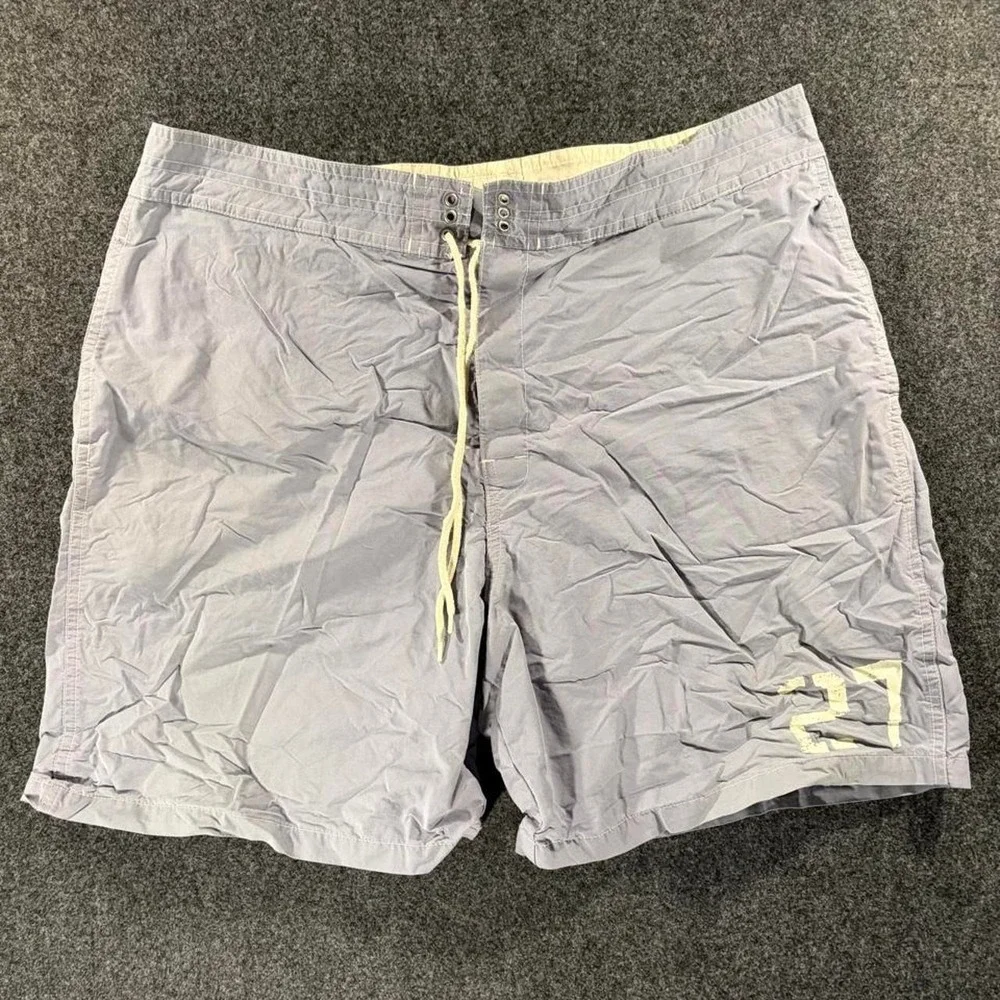 Polo Ralph Lauren Mens Grey Swim Shorts Board Shorts Size 36 Preppy 21 Graphic